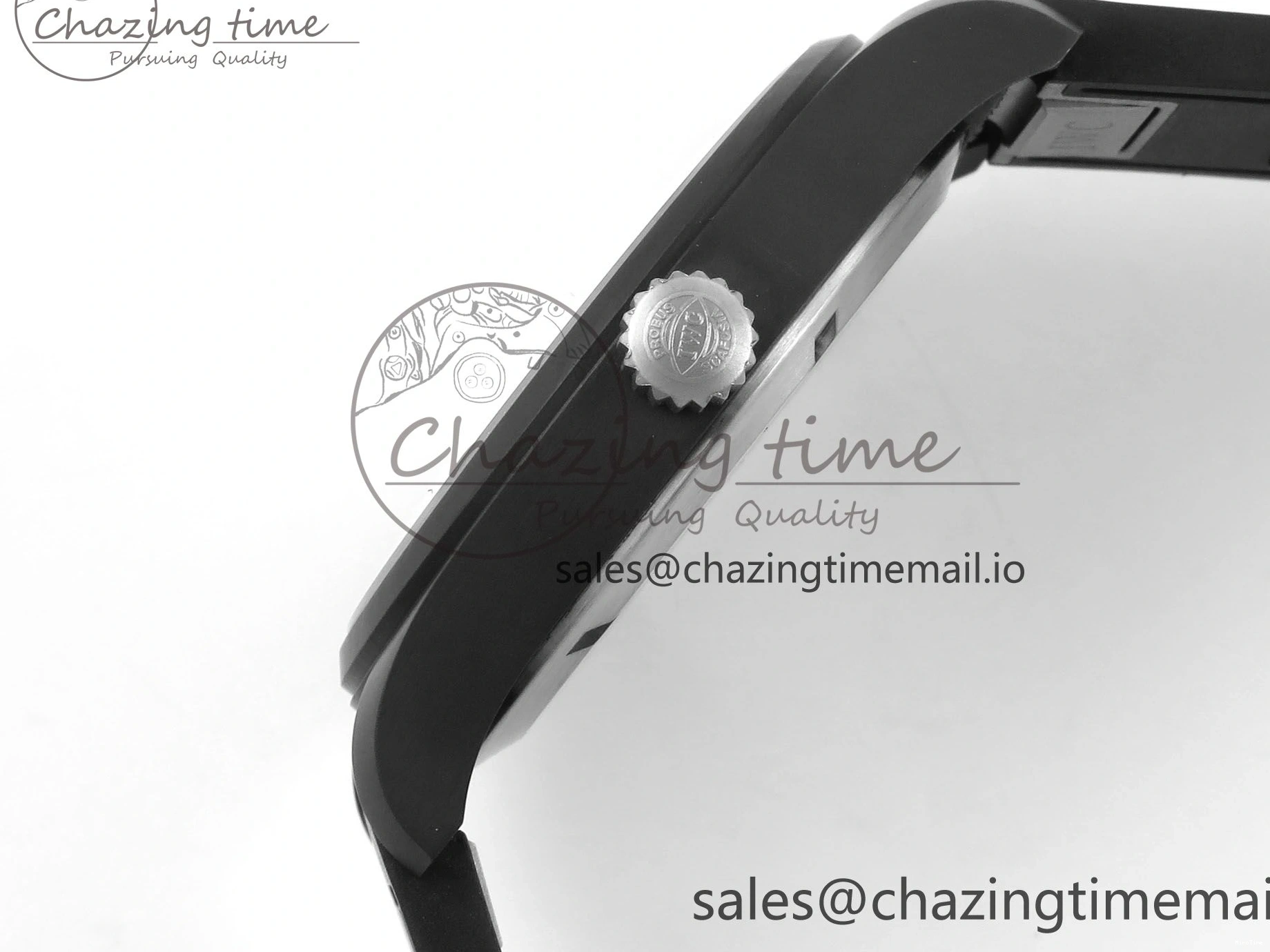 MIROTIME 0203 Pilot Top Gun IW326901 M+F 1:1 Best Edition Black Dial on Black Rubber Strap A SportInspired 6999